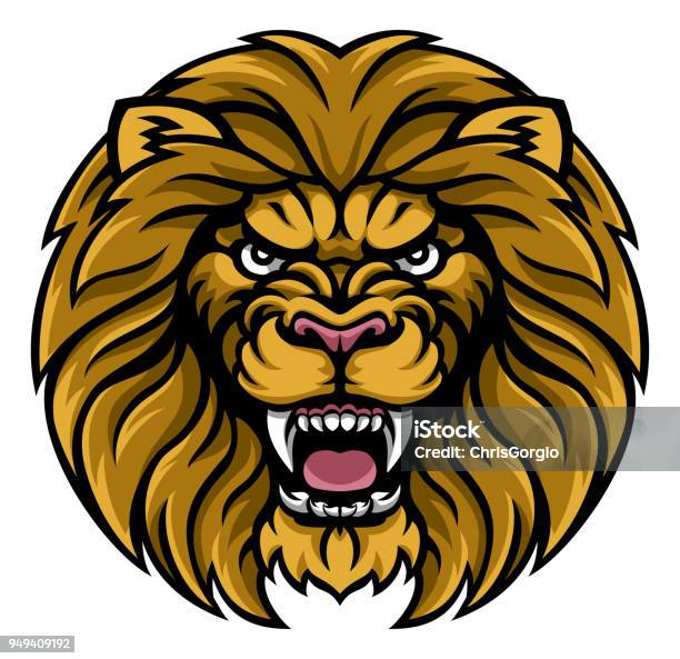 Lion Sports Mascot Stock Illustration - Download Image Now - Animal Mane, Lion - Feline, Aggression