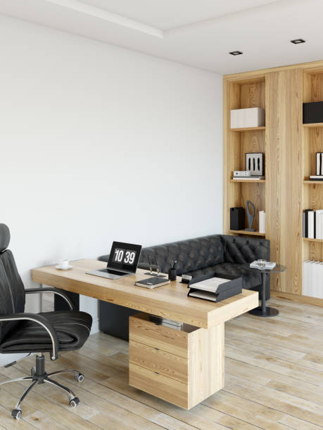 istock Office wall mock up interior. Wall art in Scandinavian style. 3d rendering, 3d illustration 949412766