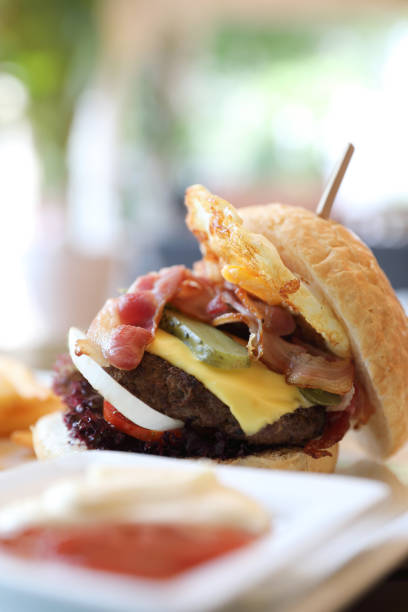 istock Beef Hamburger with Lettuce tomato egg and Cheese 949417924