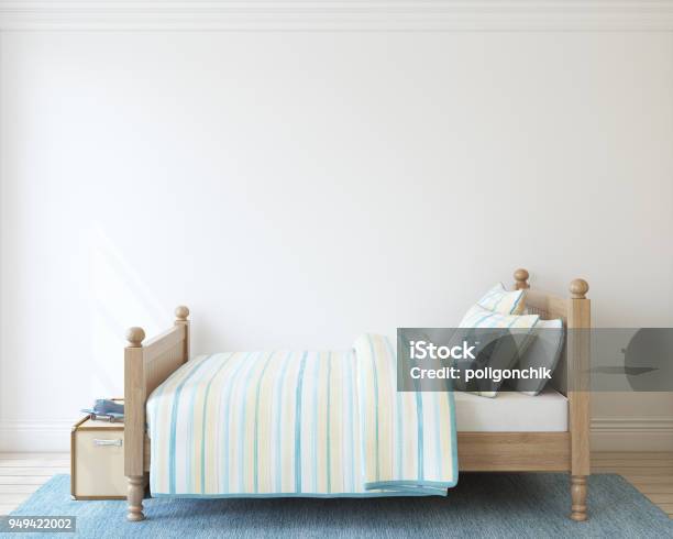 Bedroom For Boy Stock Photo - Download Image Now - Bed - Furniture, Toddler, Apartment