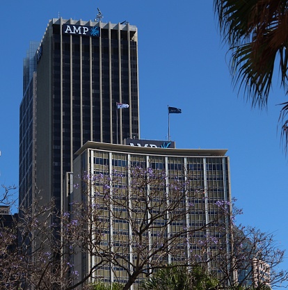 A shot of AMP building on 10th April 2013, showing the tall building in the city