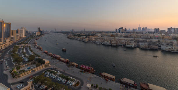 istock Panoramic view of Dubai from a Deira skyscraper 949442226