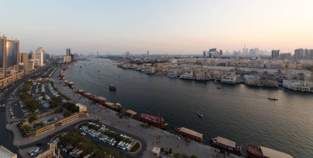 istock Panoramic view of Dubai from a Deira skyscraper 949442636