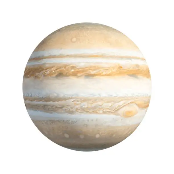 3D Rendering Planet Jupiter isolated on white.
