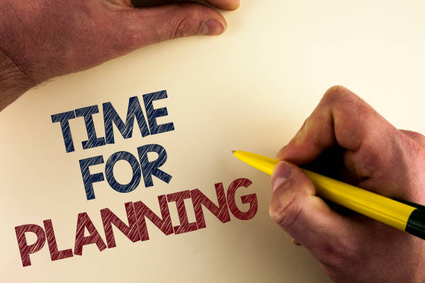istock Word writing text Time For Planning. Business concept for Start of a project Making decisions Organizing schedule written by man on plain background holding Pen in Hand. 949447224