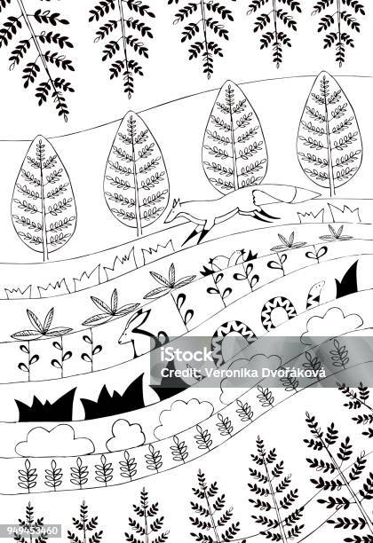The Page For Coloring Book Antistress Painting For Children And Adult Stock Illustration - Download Image Now