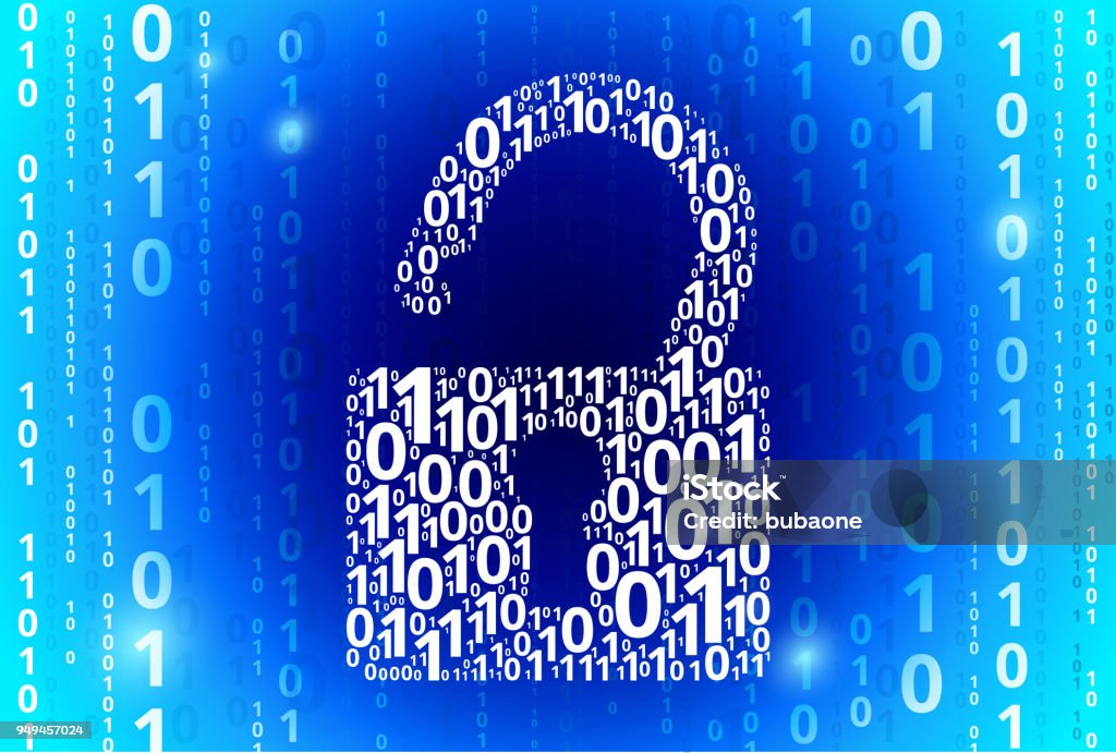 security concept blue background binary code stock... Security Lock Binary Code Blue Vector Pattern Background Stock ...