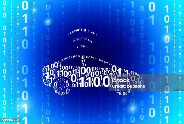 Car Connection Binary Code Blue Vector Pattern Background Stock ...