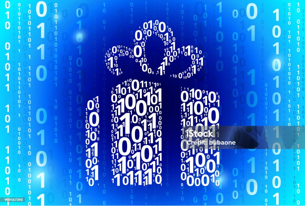 Gift Box Binary Code Blue Vector Pattern Background Stock Illustration ...