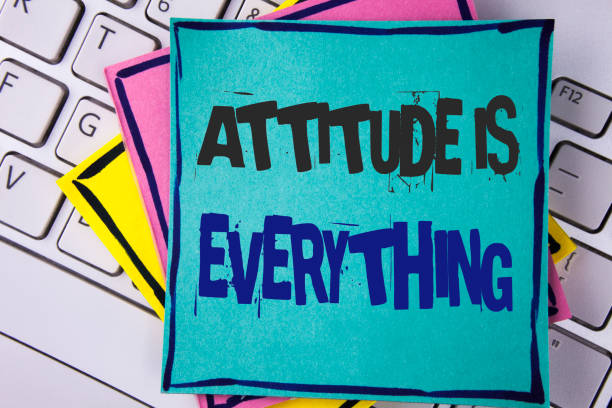 istock Handwriting text writing Attitude Is Everything. Concept meaning Motivation Inspiration Optimism important to succeed written on Sticky note paper placed on Laptop Keyboard Sticky Note papers. 949458294