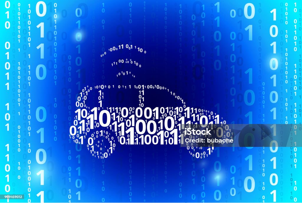 Car Connection Binary Code Blue Vector Pattern Background Stock ...