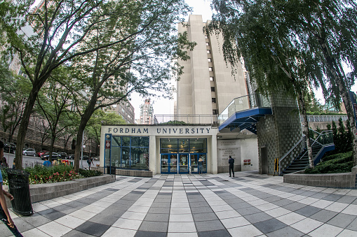 New York, September 21, 2016: Fordham University building in Manhattan