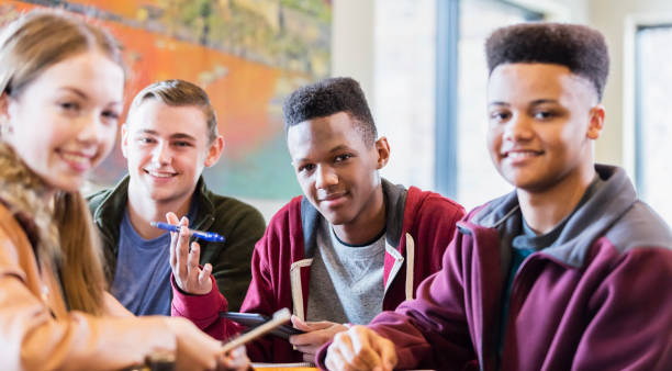 istock Multi-ethnic teenage friends studying together 949467726
