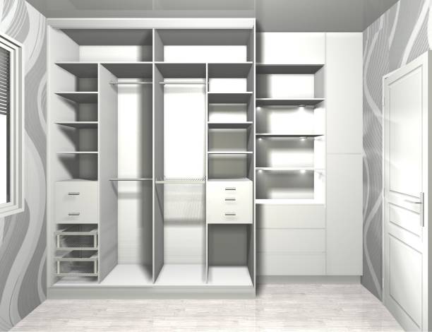 istock 3D rendering  design, inner filling wardrobe sliding doors 949467874