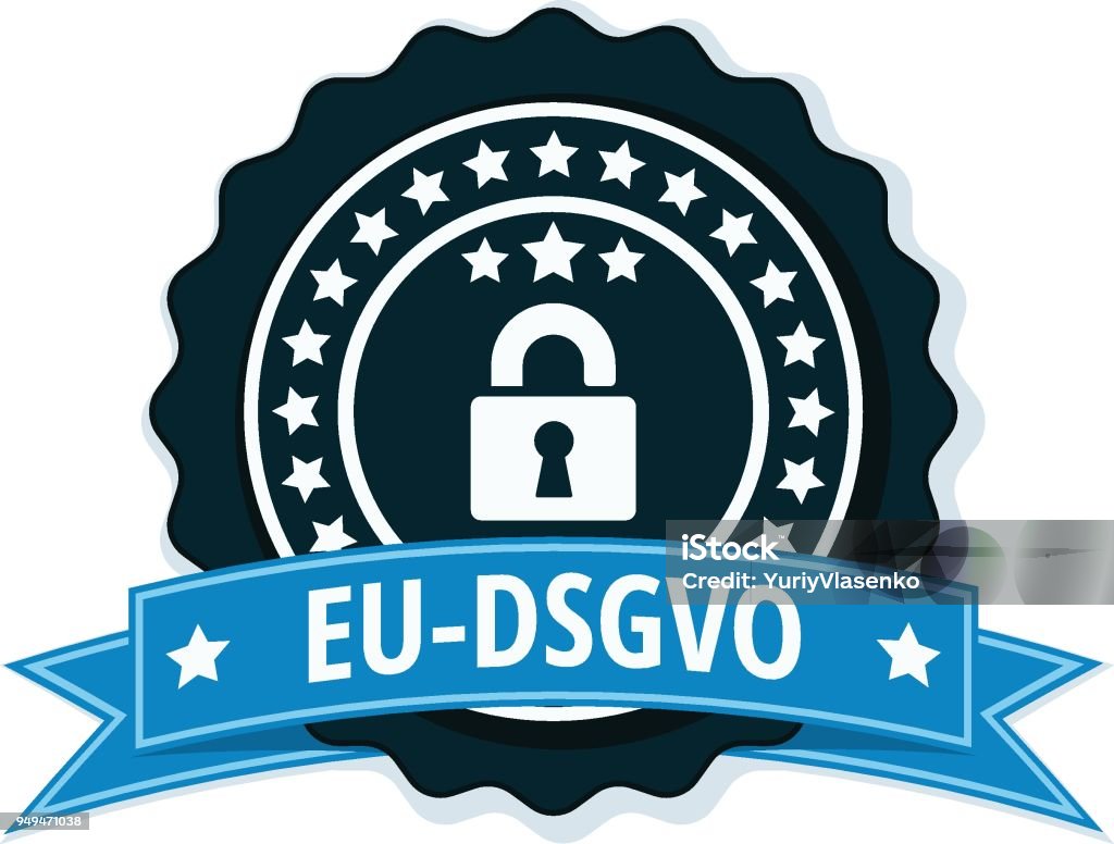 EU-DSGVO illustration DSGVO Datenschutzgrundverordnung Accessibility stock vector