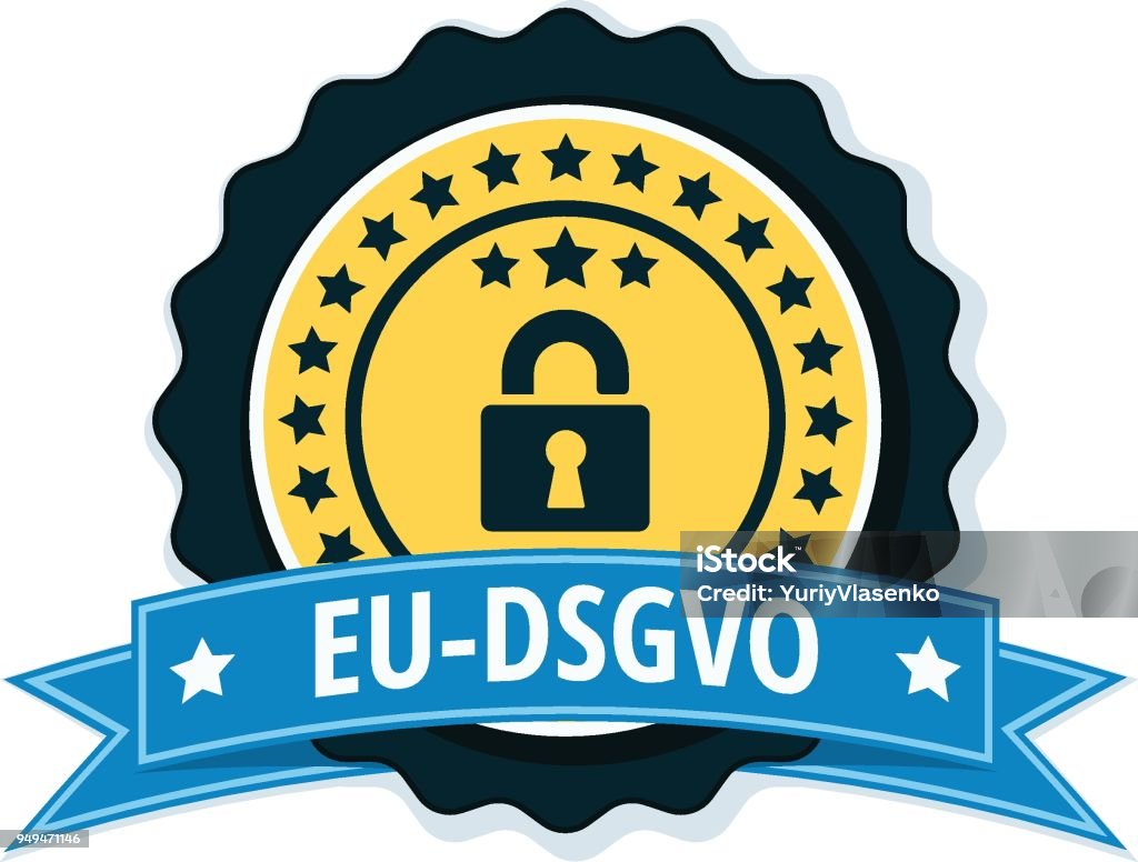 EU-DSGVO illustration DSGVO Datenschutzgrundverordnung Accessibility stock vector