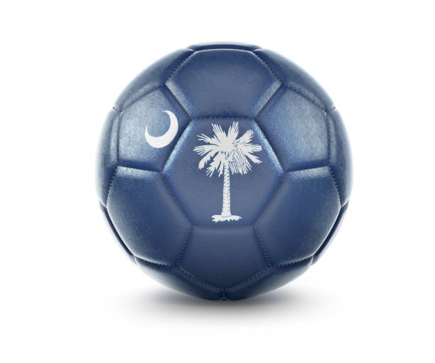 High qualitiy soccer ball with the flag of South Carolina rendering.(series) High qualitiy rendering of a soccer ball with the flag of South Carolina.(series) south carolina football stock pictures, royalty-free photos & images