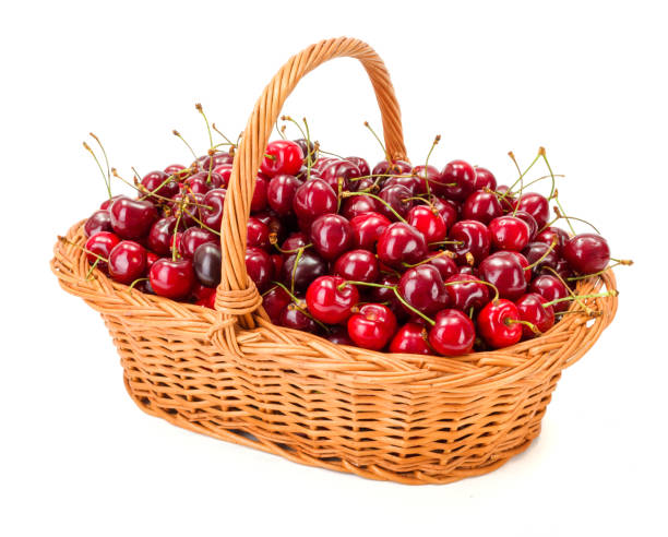 istock Sweet cherries (Prunus avium) in wicker basket 949483076