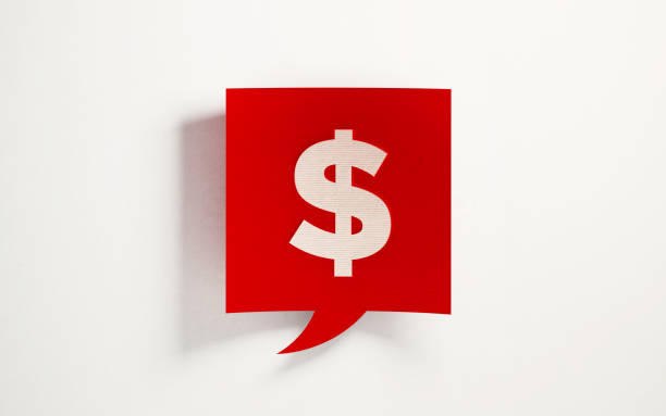 istock Red Chat Bubble With American Dollar Sign On White Background 949494306