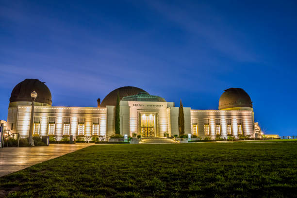 Los Angeles Griffith Observatory at the blue hour stock photo