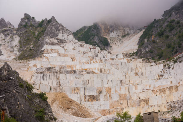 Marble quarry in mountains of Carrara, Italy