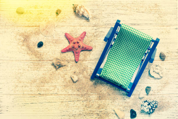 istock Beach accessories on wooden board 949508998