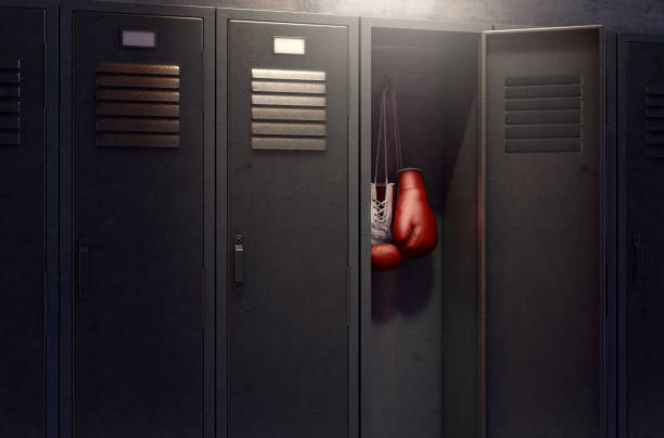 istock Open Locker And Hung Up Boxing Gloves 949509866