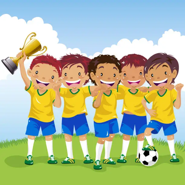 Vector illustration of Latin American Soccer Team