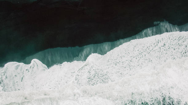 istock Aerial view on black sand beach 949522804