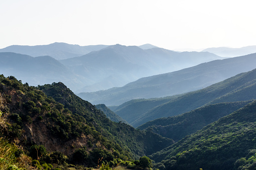 Paisaje montañoso con Calina azul. photo