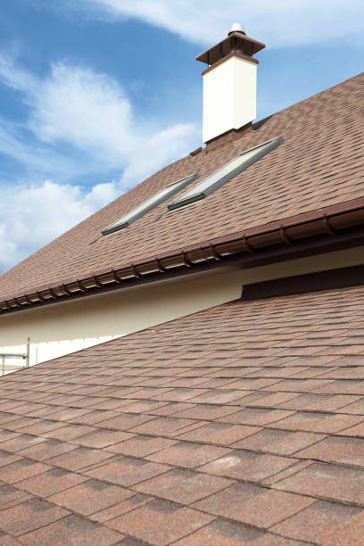 istock Roofing construction and building new house with modular chimney,  dormers and eaves 949529682