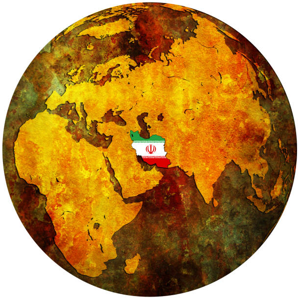terytorium iranu na mapie globu - map iran globe old fashioned stock illustrations