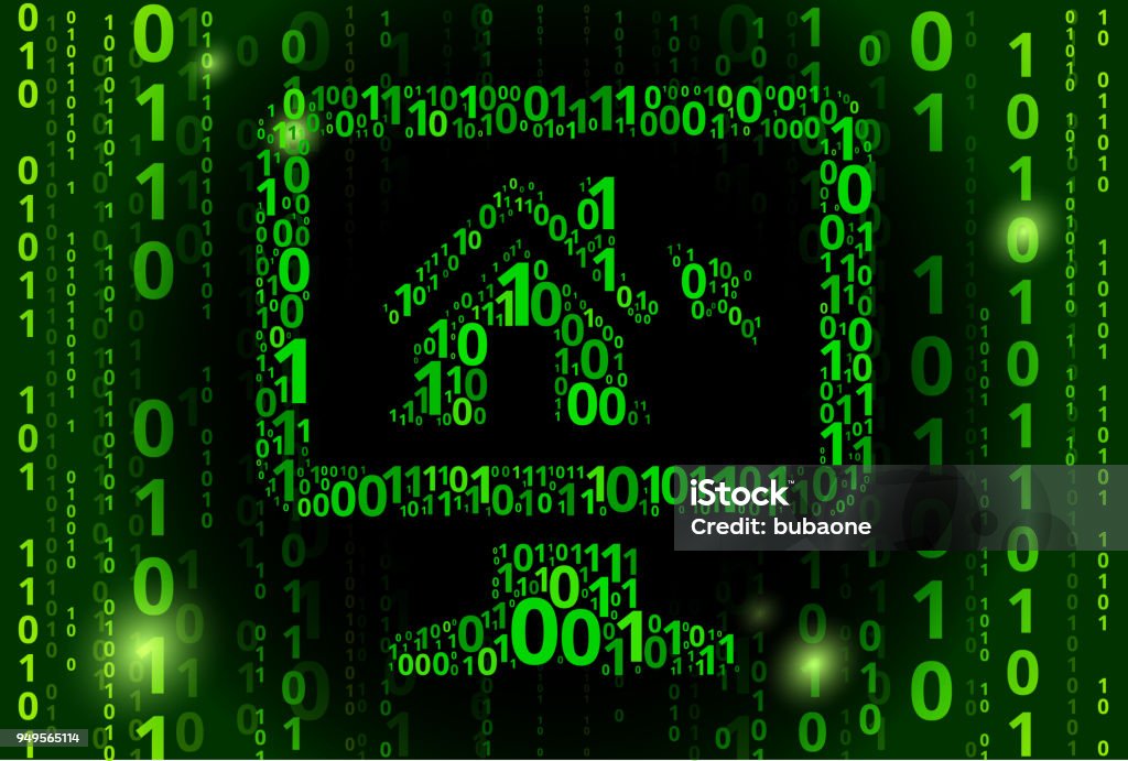 House On Desktop Binary Code Vector Pattern Background Stock ...