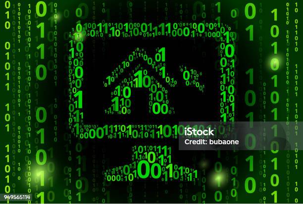 Binary Code Houses House On Desktop Binary Code Vector Pattern Background Stock ...