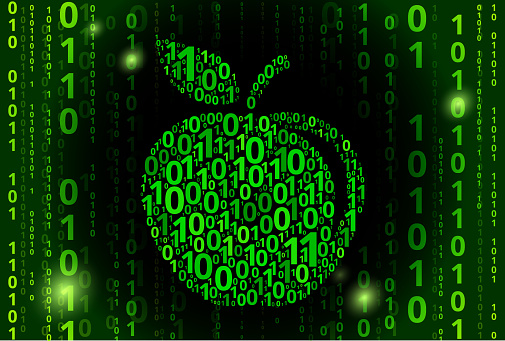 Apple Binary Code Vector Pattern Background Stock Illustration ...
