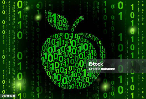 Apple Binary Code Vector Pattern Background Stock Illustration ...