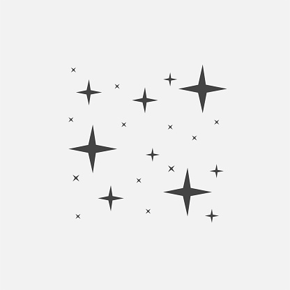 Vector icon of the star, starry sky, shine of purity