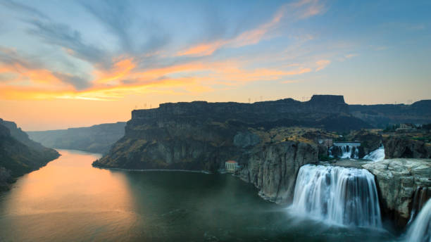 Sunset of Shoshone Falls and Snake River Canyon