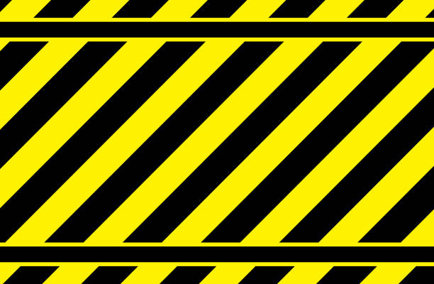 żółte tło w paski, pasek ostrzegawczy, żółty wzór w paski - podstęp stock illustrations