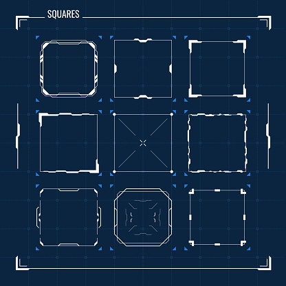 Square Frame For Unity Scifi Ui Square Frames Stock Illustration - Download Image Now - Block ...