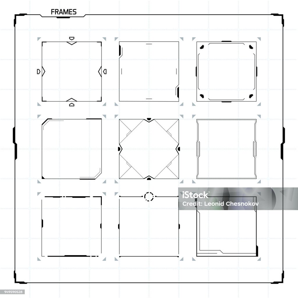 Square Frame For Unity Scifi Ui Square Frames Stock Illustration - Download Image Now - Block ...
