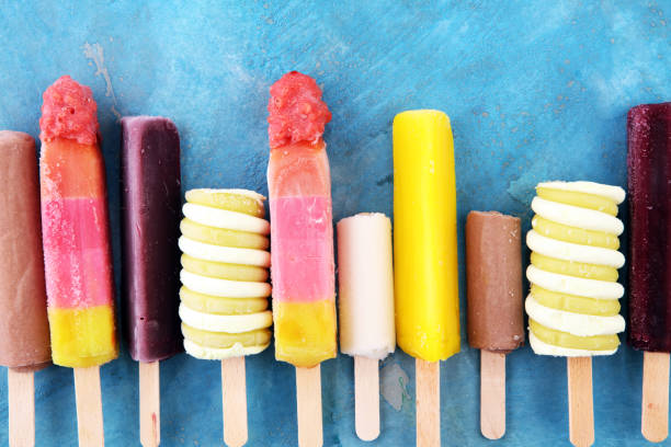 istock Colorful popsicle or Vanilla frozen yogurt or soft ice cream. 949595988