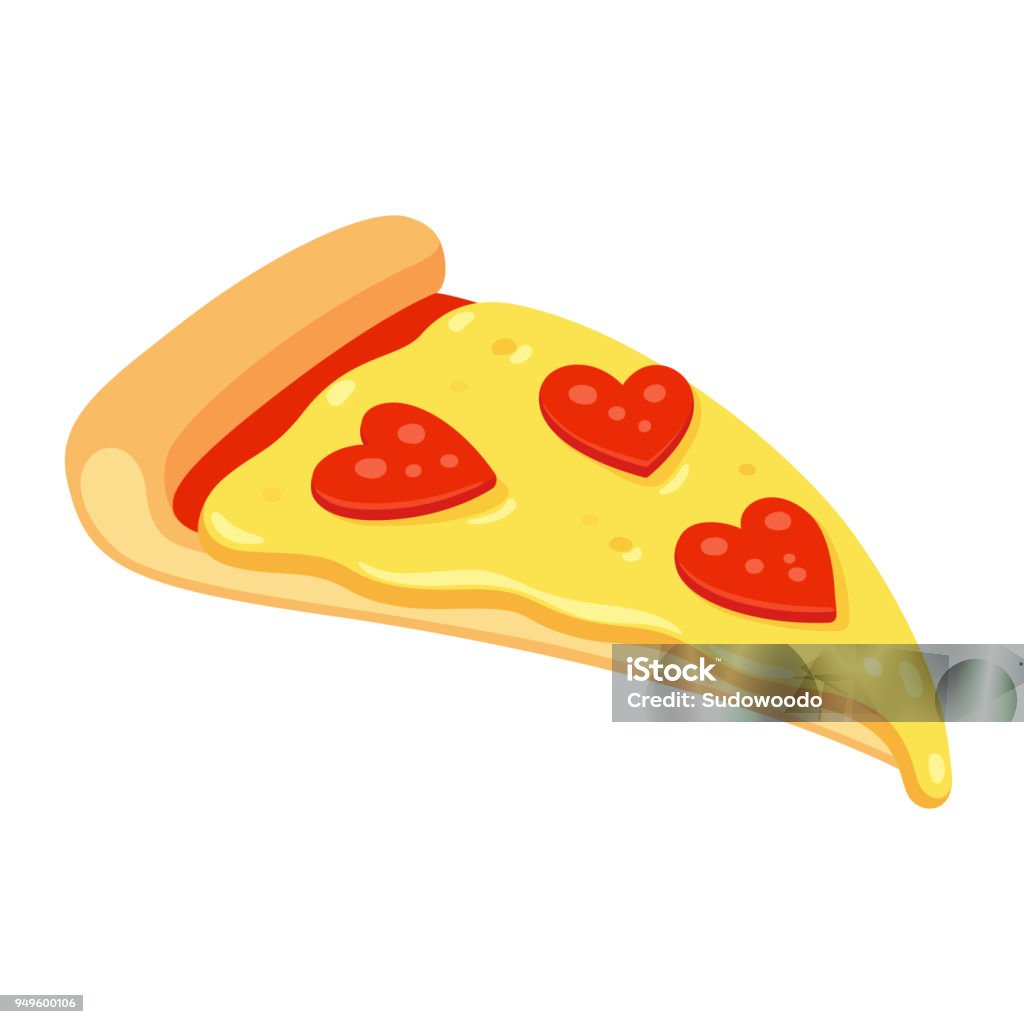 Pepperoni Pizza Love Stock Illustration - Download Image Now - Pizza, Slice  of Food, Cartoon - iStock
