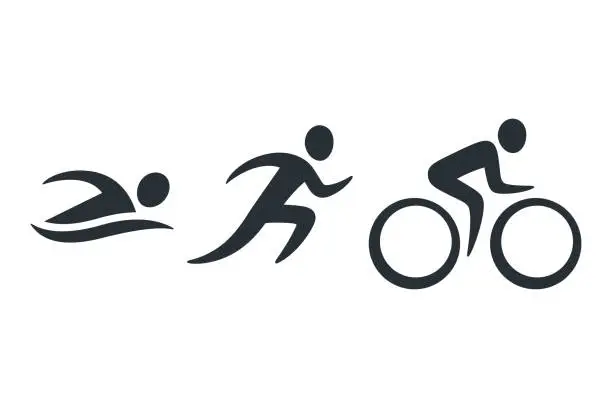 Vector illustration of Triathlon activity icons