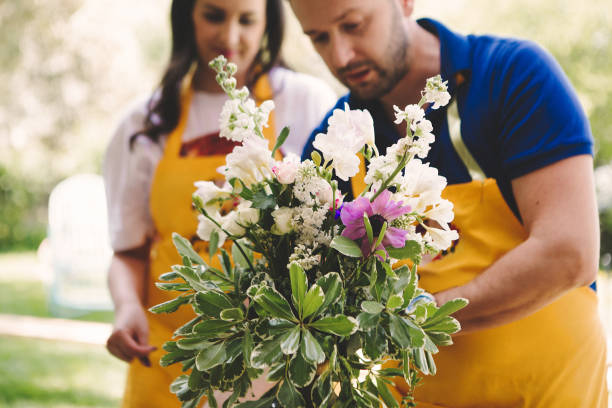 Learning flower arranging, making beautiful bouquets with your own hands