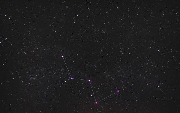constellation of Cassiopeia in the endless expanse of the night sky, a real photo of deep space constellation of Cassiopeia in the endless expanse of the night sky, a real photo of deep space cassiopeia stock pictures, royalty-free photos & images
