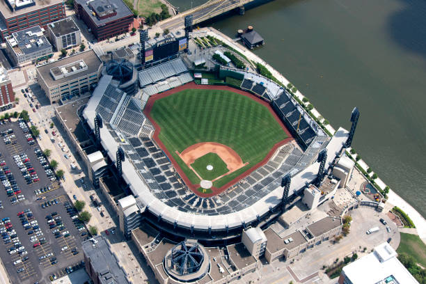 PNC Park Aerial view of PNC Park Pittsburgh Pa photograph taken August 2012 major league baseball stock pictures, royalty-free photos & images