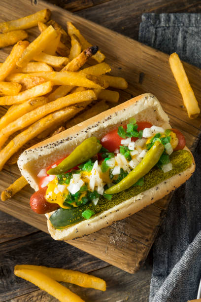 istock Homemade Chicago Style Hot Dog with Mustard 949614468