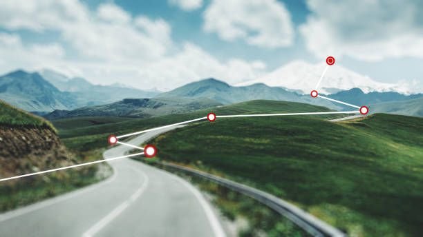 istock Augmented reality. The itinerary is built. Travel Concept 949619874