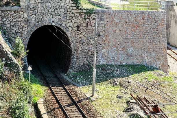 istock Old railway track and tunnel. 949624224
